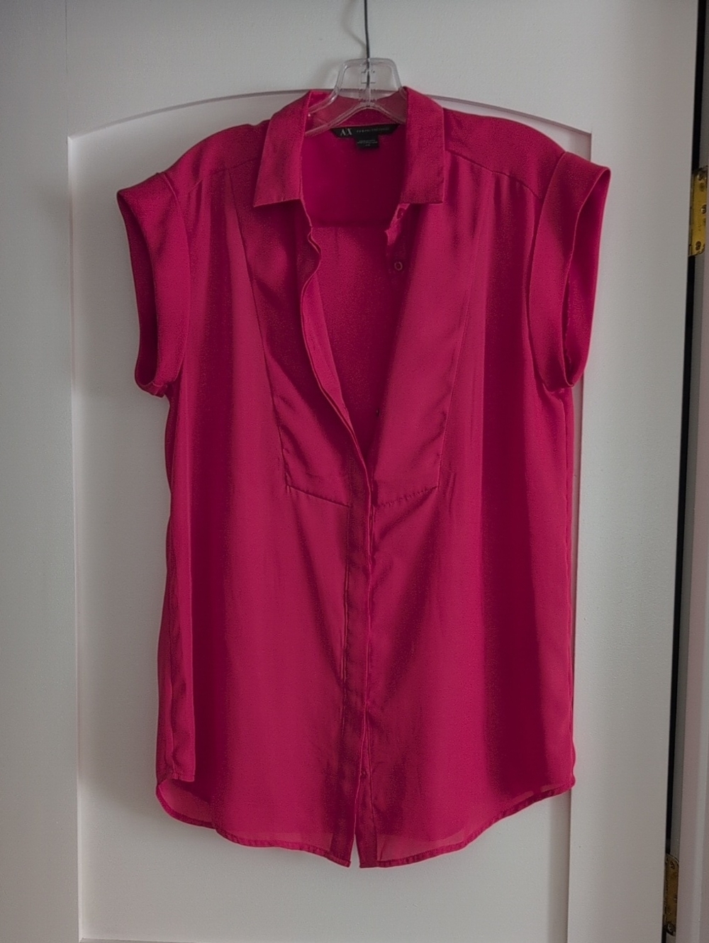 A/X Armani Exchange Women's Bright Fuchsia Short Sleeve Blouse